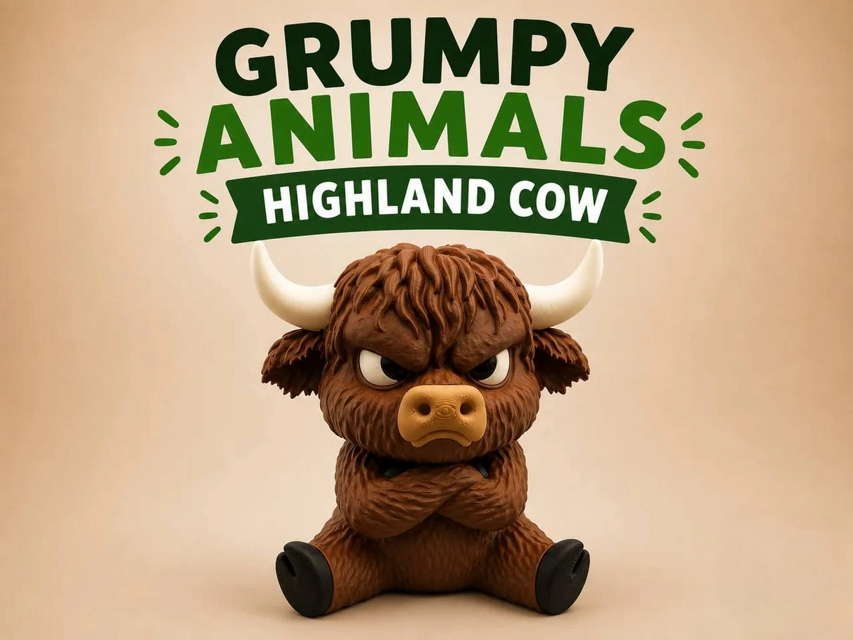 Grumpy Highland Cow