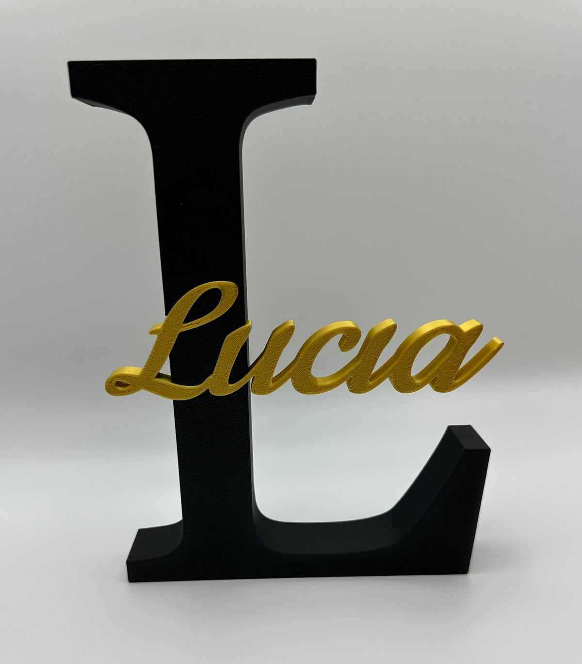 Personalised free-standing name plaque for desk, shelf, or window ledge